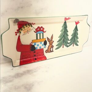 Vietri Old St Nick - Holiday Platter with handles - NWT